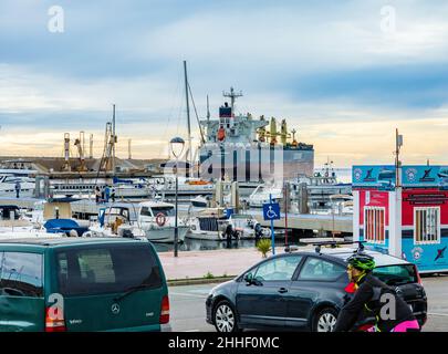 Jens Oldendorff, nave portarinfuse nel porto di Garrucha, provincia di Almeria, Andalucía, Spagna Foto Stock