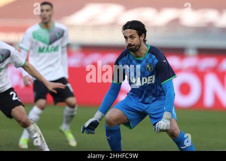 Torino, Italia. 23rd Jan 2022. Torino, Italia, Gennaio 23 2022, Andrea Consigli (U.S.A. Sassuolo) durante il Torino FC vs US Sassuolo, Campionato italiano di calcio a match a Torino, Italia, Gennaio 23 2022 Credit: Independent Photo Agency/Alamy Live News Foto Stock
