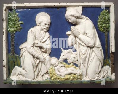 Presepe fine 15th - inizio 16th secolo laboratorio di Andrea della Robbia italiano dalla predella di una pala d'altare. Presepe 208764 Foto Stock