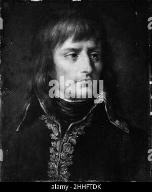 Napoleone Bonaparte (1769–1821) Pittore Francese. Napoleone Bonaparte (1769–1821). Pittore francese (metà del 19th secolo). Olio su legno. Dipinti Foto Stock
