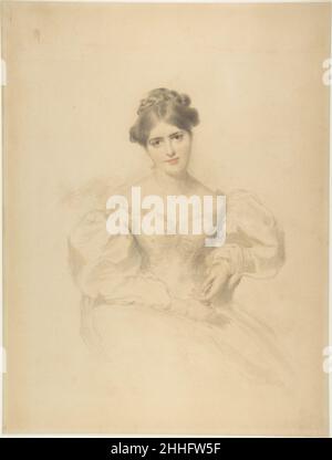 Frances Anne (Fanny) Kemble 19th Century Anonimo, britannico, 19th Century questo disegno è una copia ravvicinata di un ritratto litografico di Richard James Lane basato su un disegno perduto di Lawrence. Il soggetto è Frances Anne (Fanny) Kemble, attrice e autrice inglese, figlia di Charles Kemble, e nipote di Sarah Siddons. Lawrence era un vicino alla famiglia, e dipinse il padre del soggetto e la zia un certo numero di volte nei ruoli di fase. Nel 1832 Fanny sposò un americano, Pierce Mease Butler, che incontrò durante il tour degli Stati Uniti con suo padre, ma il matrimonio non fu un successo. Tornò Foto Stock