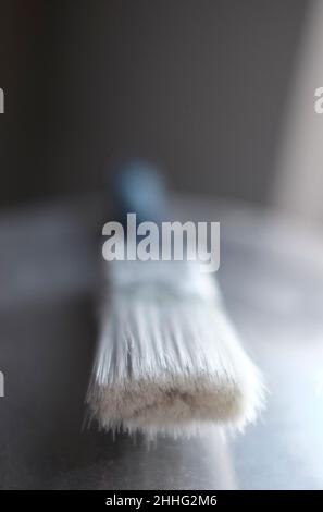 messa a fuoco selettiva delle setole della spazzola Foto Stock