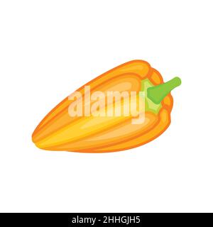 Su sfondo bianco, un'illustrazione vettoriale di una zucca di butternut arancione. Illustrazione Vettoriale