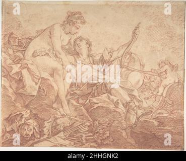 Aurora e Cefalus metà del 18th secolo dopo il francese di Francois Boucher questo disegno è stato fatto dopo la pittura di Francois Boucher nella Hôtel de Soubise di Parigi, presumibilmente da un tipografo che ha in programma di incidere.Alastair Laing ha sottolineato la controprova di questo disegno, offerto per la vendita a Hôtel des Ventes Giraudeau,Tours, febbraio 13, 2021 (lotto 6).. Aurora e Cefalo 336374 Foto Stock