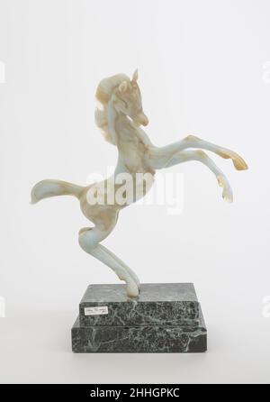 Istvan Komaromy Lampwork vetro Stallion Cavallo Sculpture 1960s Foto Stock