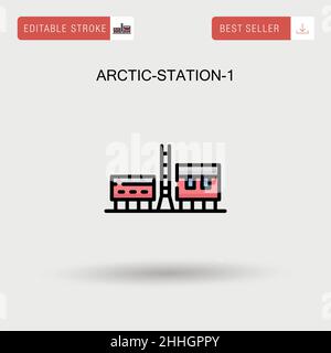 Arctic-station-1 icona vettoriale semplice. Illustrazione Vettoriale