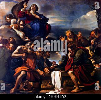 L'Assunzione della Vergine Maria di il Guercino (Giovanni Francesco Barbieri, 1591-1666), olio su tela Foto Stock