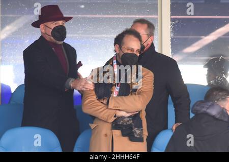 Napoli, Italia. 23rd Jan 2022. (1/23/2022) il presidente di Salerno Danilo Iervolino la Serie A tra SSC Napoli - USA. Salernitana 1919 e allo Stadio Diego Armando Maradona Punteggio finale:4-1 (Photo by Agostino Gemito/Pacific Press/Sipa USA) Credit: Sipa USA/Alamy Live News Foto Stock