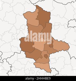 Mappa della Germania stato federale Sassonia-anhalt confinanti con gli stati federali Illustrazione Vettoriale