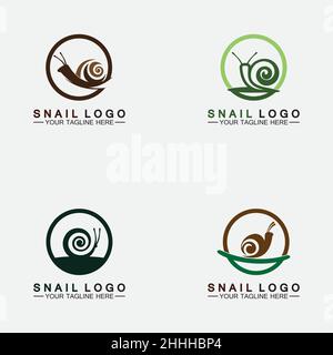 Set Snail Logo creativo e moderno design vettore di ispirazione Illustrazione Vettoriale