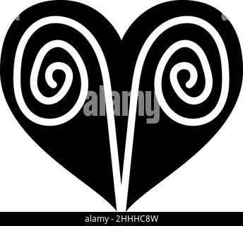 Cuore Ariete Zodiac segno Glyph icona vettore Illustrazione Vettoriale