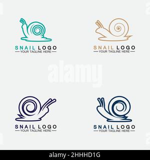 Set Snail Logo creativo e moderno design vettore di ispirazione Illustrazione Vettoriale