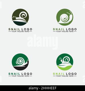 Set Snail Logo creativo e moderno design vettore di ispirazione Illustrazione Vettoriale