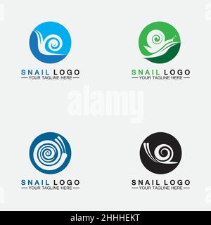 Set Snail Logo creativo e moderno design vettore di ispirazione Illustrazione Vettoriale