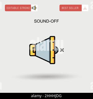 Icona vettore semplice con suono disattivato. Illustrazione Vettoriale