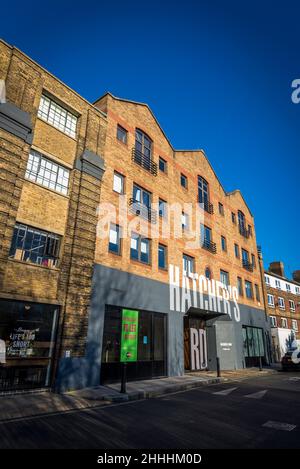 Hatcher's Yard ha convertito i magazzini in Tanner Street, Bermondsey, Londra, Inghilterra, Regno Unito Foto Stock