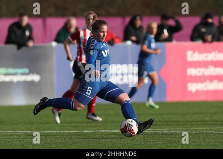 DURHAM CITY, REGNO UNITO. JAN 23rd Sarah Wilson osw durante la partita del campionato femminile fa tra il Durham Women FC e Sheffield United al Maiden Castle, Durham City, domenica 23rd gennaio 2022. (Credit: Mark Fletcher | MI News) Credit: MI News & Sport /Alamy Live News Foto Stock