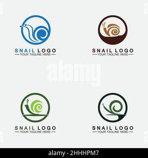 Set Snail Logo creativo e moderno design vettore di ispirazione Illustrazione Vettoriale