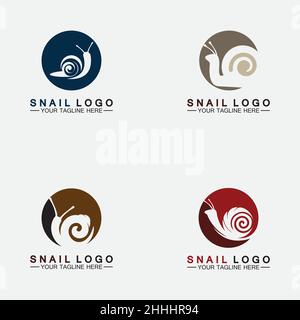 Set Snail Logo creativo e moderno design vettore di ispirazione Illustrazione Vettoriale