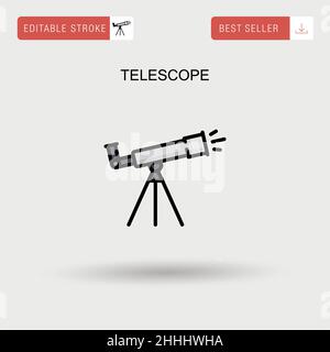 Icona del vettore semplice del telescopio. Illustrazione Vettoriale