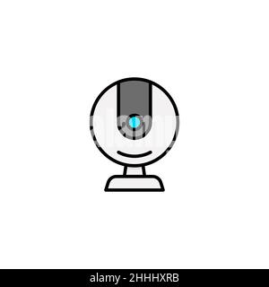 Icona a colori Digital Web Cam. Segno di stile lineare per concetto mobile e web design. web Cam video chiamata icona vettoriale. Simbolo, illustrazione del logo. Pi Illustrazione Vettoriale