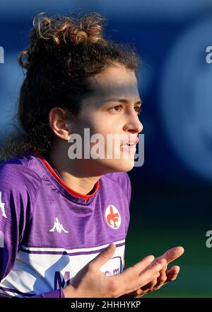 Alice Tortelli di ACF Fiorentina Donne in azione durante la Serie 2021/2022 A Women's Championship match tra Juventus FC e ACF Fiorentina Donne Foto Stock