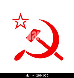 Il martello e falce, simbolo rosso dell'Unione Sovietica Illustrazione Vettoriale