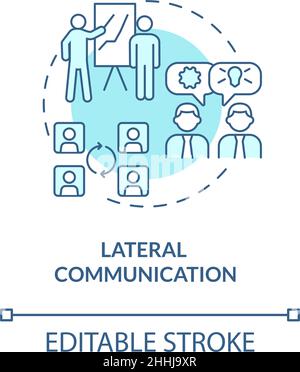 Icona del concetto di comunicazione laterale turchese Illustrazione Vettoriale
