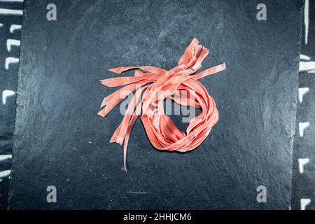 pasta fresca rosa cruda Foto Stock