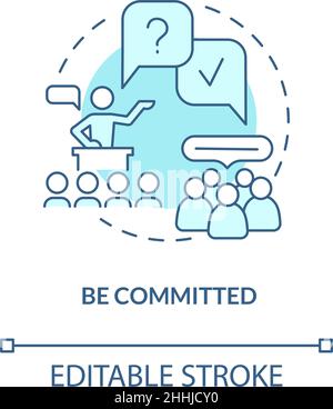 Be commit turchese concetto icona Illustrazione Vettoriale