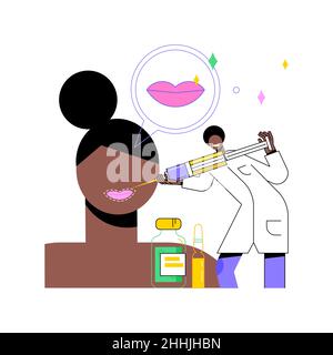 Illustrazione vettoriale del concetto astratto di iniezioni LIP. Illustrazione Vettoriale