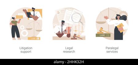 Illustrazioni vettoriali astratte di concetto di outsourcing legale. Illustrazione Vettoriale