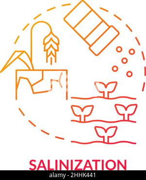 Icona del concetto di gradiente rosso di salinizzazione Illustrazione Vettoriale