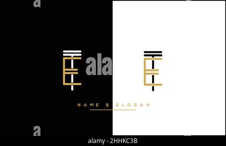 ET, TE Abstract Letters Logo MONOGRAMMA Illustrazione Vettoriale