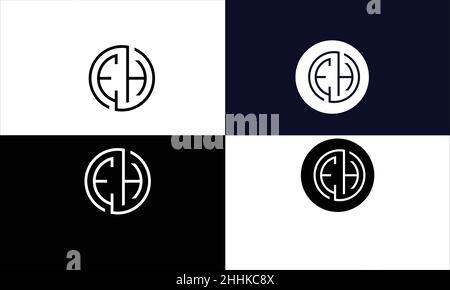 EH, HE Abstract Letters Logo MONOGRAMMA Illustrazione Vettoriale
