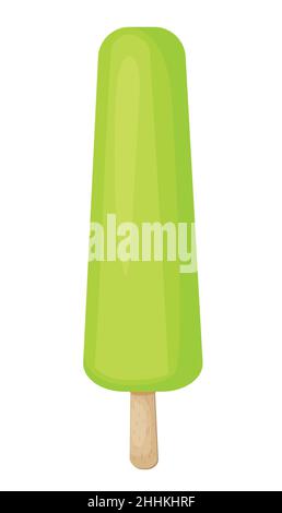 Gelato a colori su sfondo bianco, illustrazione vettoriale piatta Illustrazione Vettoriale