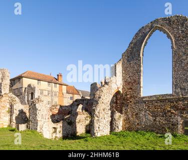 Le rovine di Leiston Abbey, Suffolk, Inghilterra, Regno Unito ricostruite in questo luogo 1363 soppresse 1537 Foto Stock