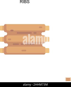 Nervature semplice icona vettoriale.colore perfetto pittogramma moderno su tratto modificabile. Icone RIBS per il vostro progetto aziendale Illustrazione Vettoriale