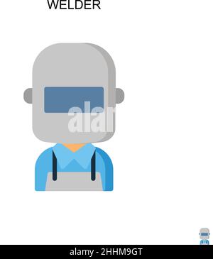 Icona vettoriale semplice saldatore.colore perfetto pittogramma moderno su tratto modificabile. Icone saldatore per il vostro progetto di business Illustrazione Vettoriale