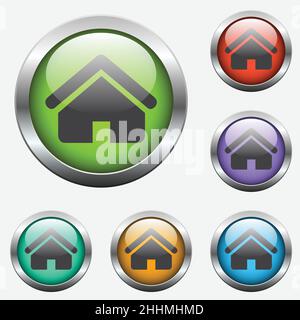pulsanti del vetro home Illustrazione Vettoriale