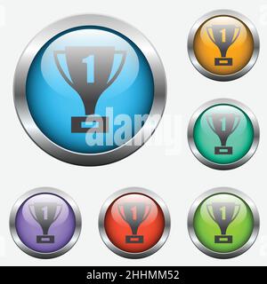 pulsanti in vetro trophy cup Illustrazione Vettoriale