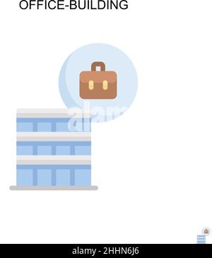 Office-building semplice vettore icona.perfetto colore moderno pittogramma su tratto modificabile. Icone per la creazione di uffici per il progetto aziendale Illustrazione Vettoriale