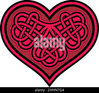 Shamrock cuore. Simbolo celtico Illustrazione Vettoriale