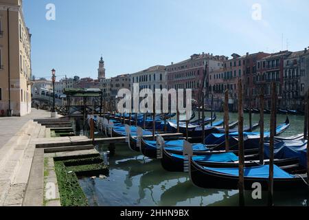 Una vista generale del Canal Grande di Venezia. Foto Stock