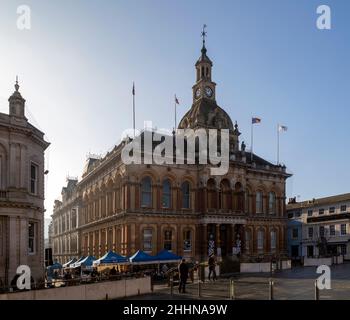 Municipio, la Cornhill, Ipswich, Suffolk, Inghilterra, Architetti britannici Bellamy e Hardy 1868 Foto Stock