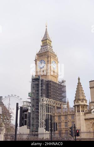 Il Big ben di Londra è stato rivelato dopo i lavori di restauro nel 2022 Foto Stock
