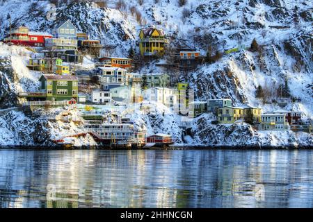 Bellissimo scatto del quartiere di Battery a St. John's a Terranova e Labrador, Canada Foto Stock