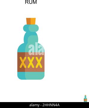 Rum semplice vettore icona.perfetto colore moderno pittogramma su tratto modificabile. Icone rum per il vostro progetto aziendale Illustrazione Vettoriale