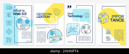 Cos'è il modello di brochure Web 3 0 blu e giallo Illustrazione Vettoriale