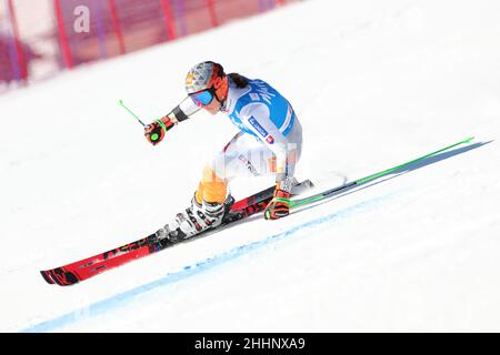 Kronplatz, Italia, 25/01/2022, 25th gennaio 2022: Audi FIS Ski World Cup Donna Giant Slalom a Plan de Corones, Italia; l'ultima gara di sci alpino femminile prima dei Giochi Olimpici invernali di Pechino 2022. In azione durante la prima corsa, Petra Vlhova (SVK) Credit: Action Plus Sports Images/Alamy Live News Foto Stock